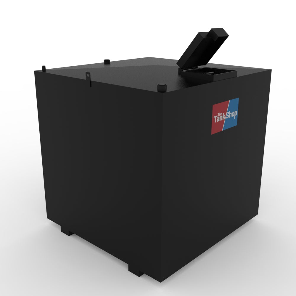 Steel Bunded Waste Oil Tank - 1500 Litres Capacity with Lockable Lid - Cube
