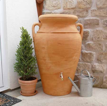Terracotta Effect Garden Water Butt - Helena 300 Litre Water Butt