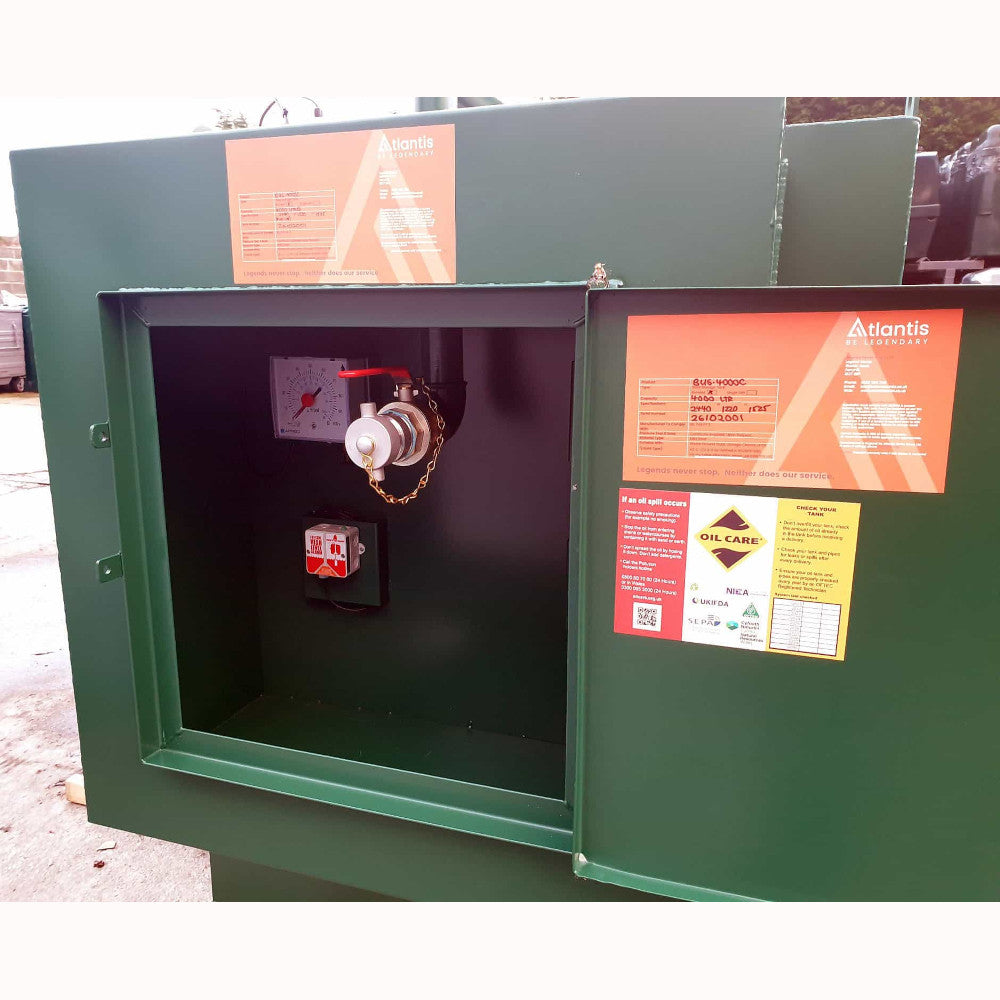 Atlantis 18000 Litre Steel Bunded Oil Tank c/w Fill Point Cabinet
