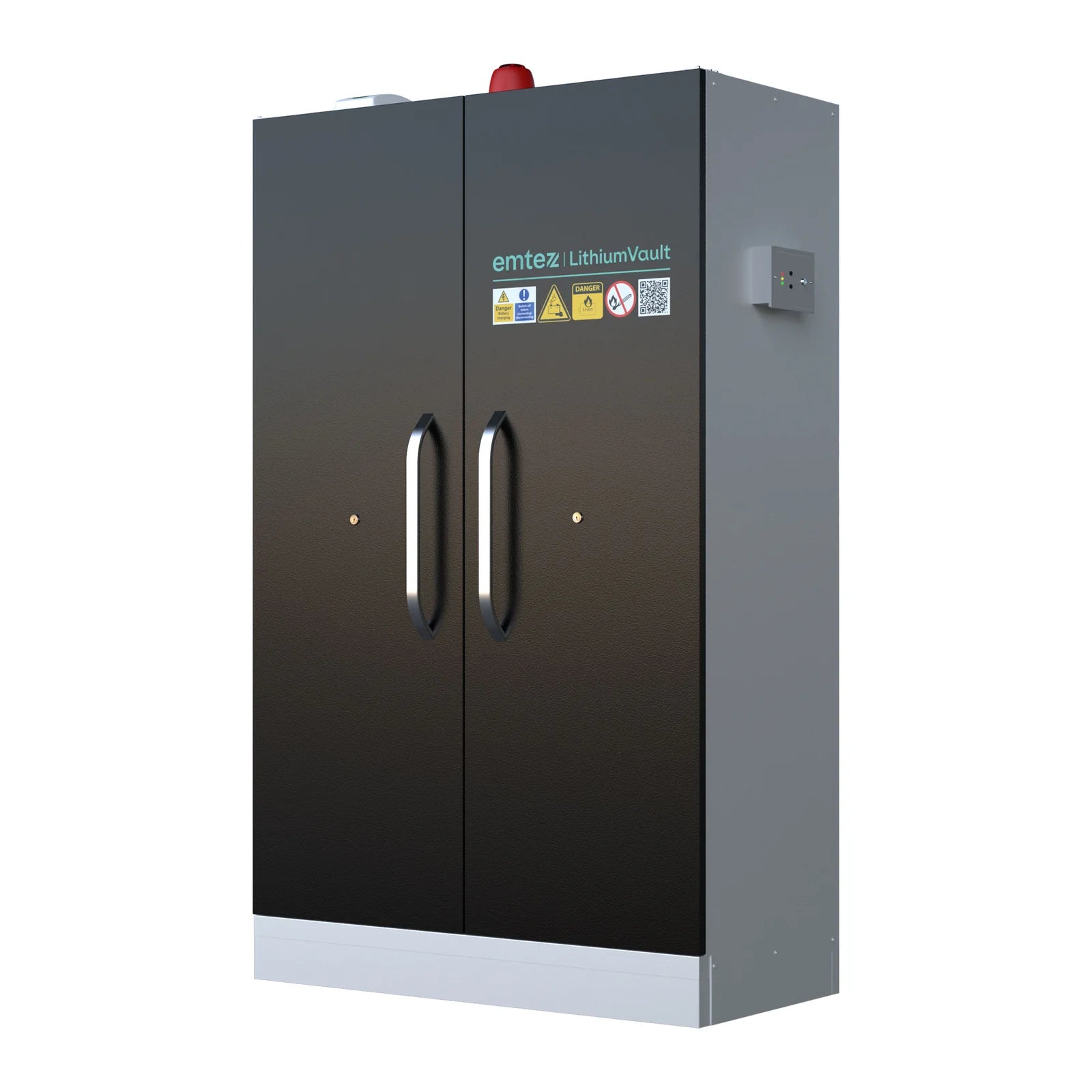 LithiumVault Two-Door Charging Cabinet | Fireproof Lithium-Ion Battery Storage & Charging Solution