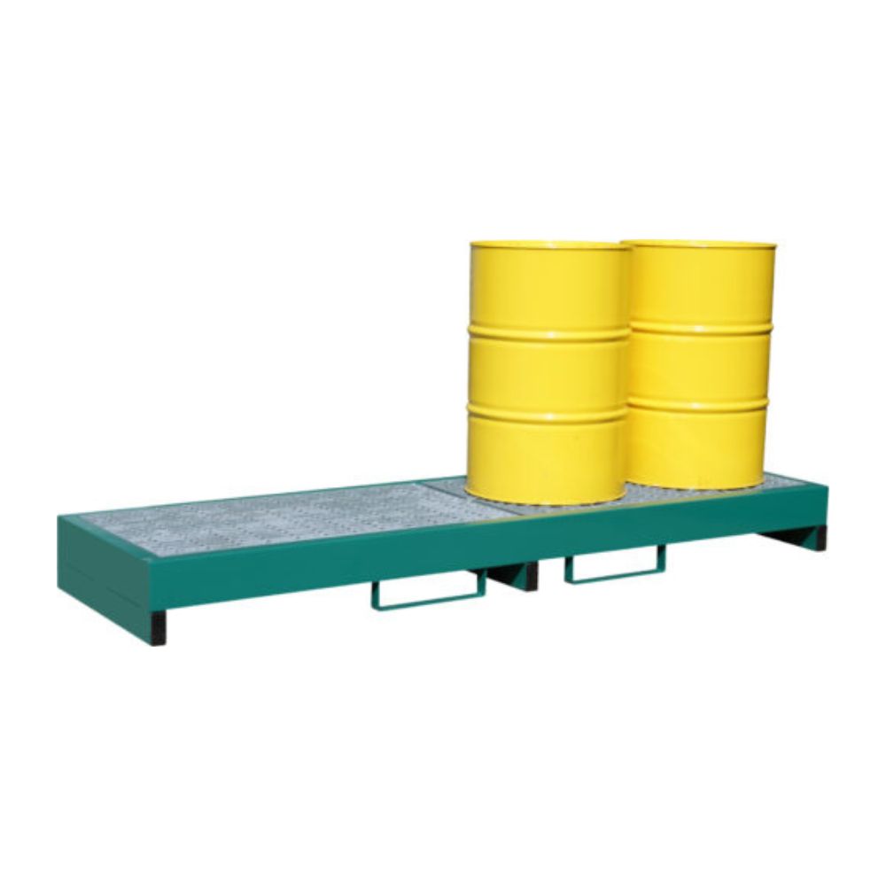 Steel In-Line Spill Pallet for 4 x 205 Litre Drums