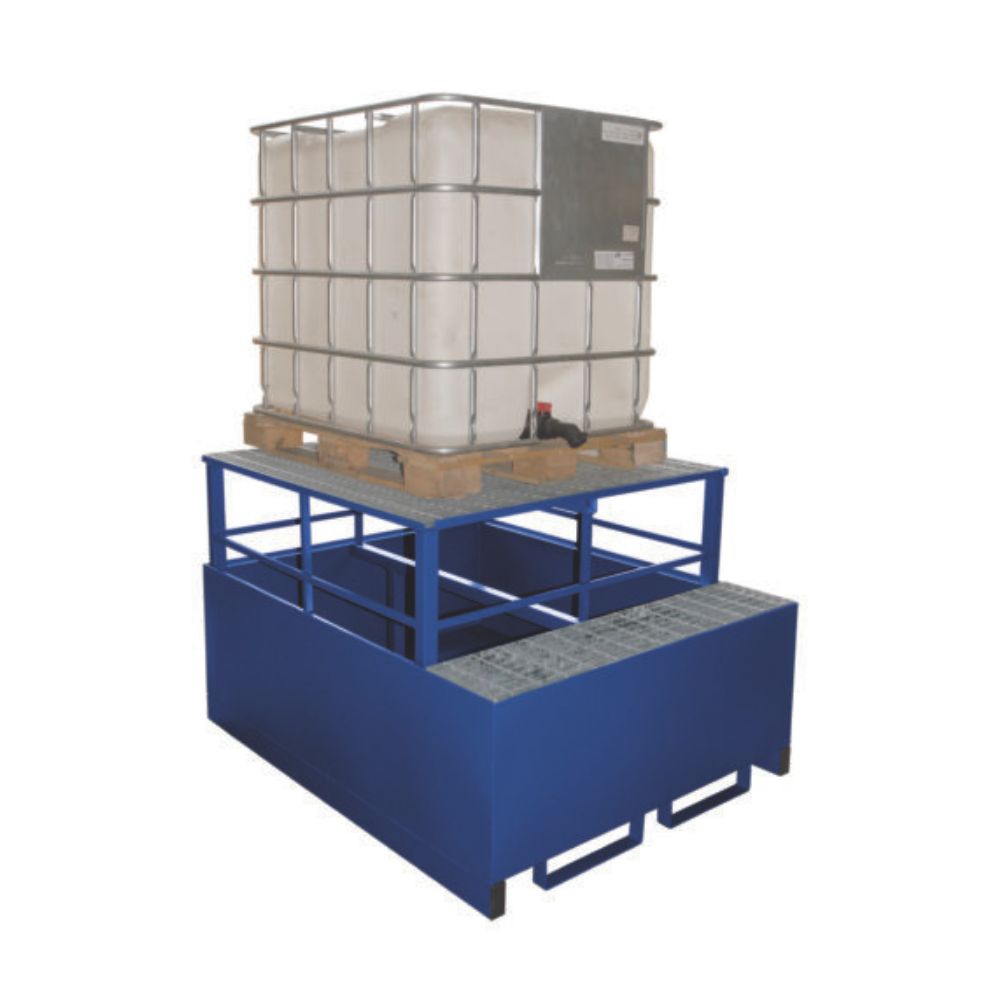 Single IBC Spill Pallet with Dispensing Frame
