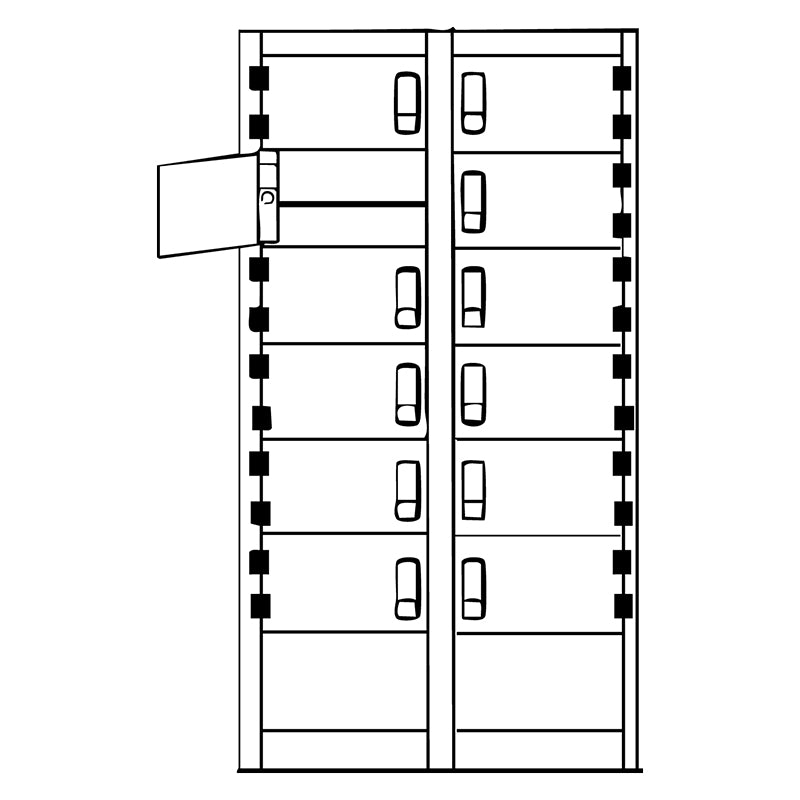 Lithium Battery Charging Cabinet with 12 Locking Doors - Lithium Fire Locker