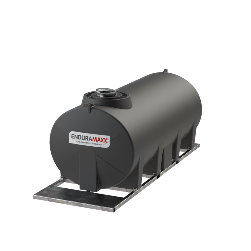 Enduramaxx 10000 Litre Horizontal Transportable Water Tank In Black On Frame