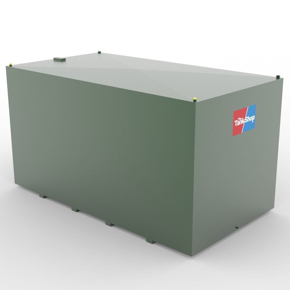 10000 litre steel bunded oil tank side view with channel runners