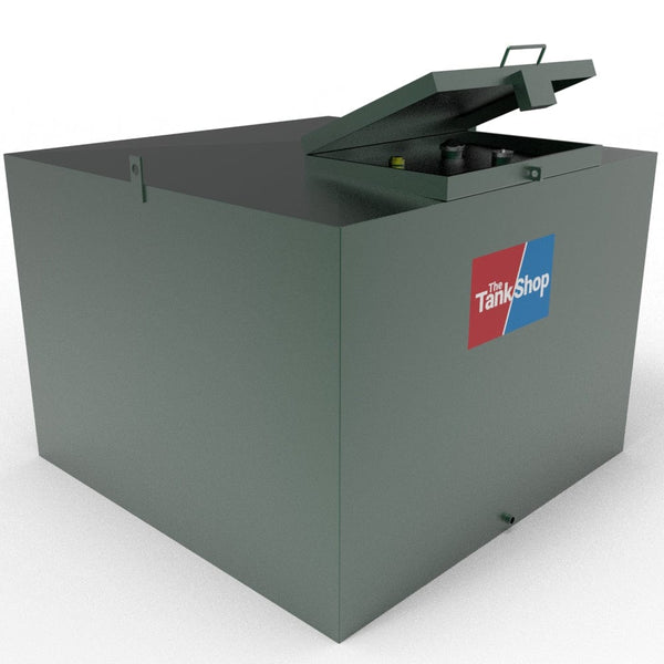 1225 Litres Steel Bunded Low Profile Oil Tank with Lockable Lid