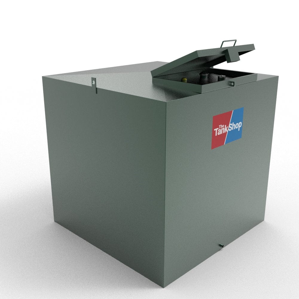 1500 Litres Steel Bunded Oil Tank with Lockable Lid - Cube