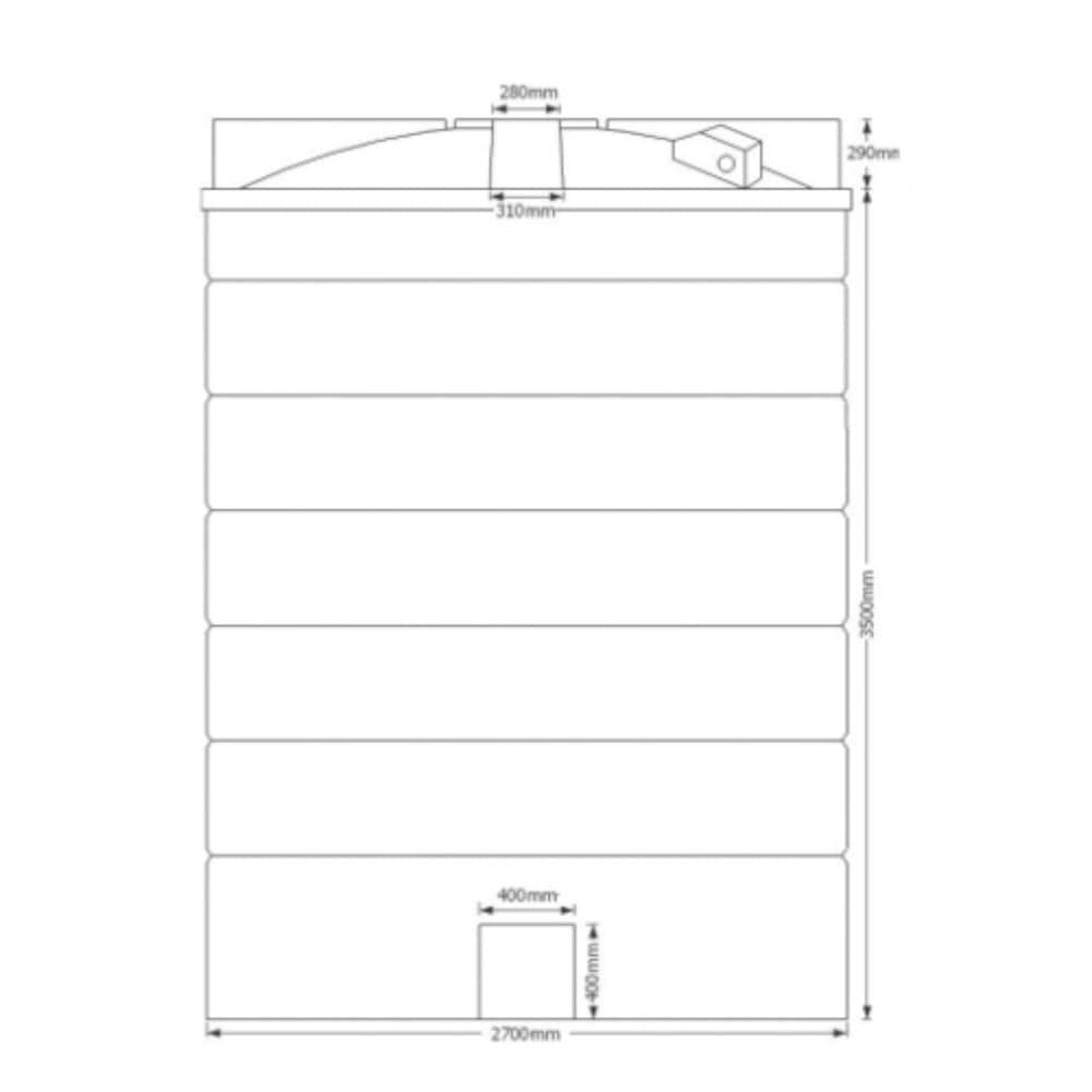 20000 Litre Potable Water Tank Technical Drawing