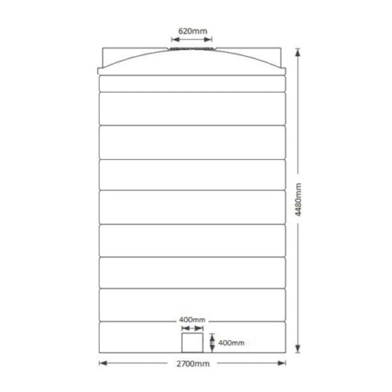 25,000 Litre Water Tank Technical Drawing