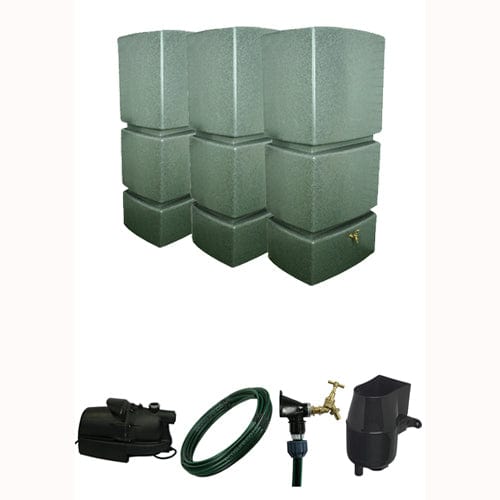 2400 Litre Garden Rainwater Harvesting Tank with Pump & Tap Kit