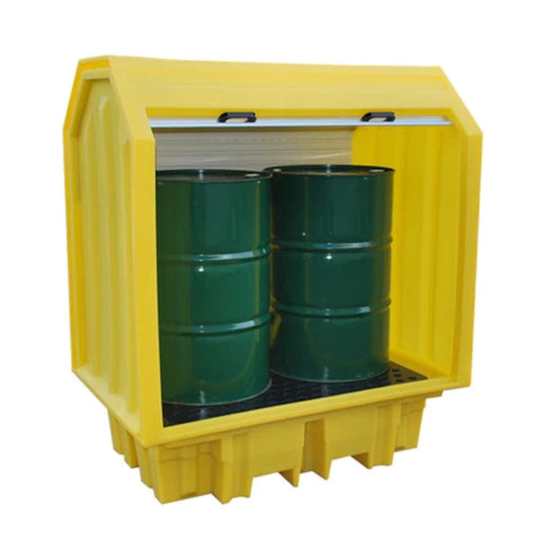2 Drum Lockable Bunded Spill Pallet with Hard Cover - Romold BP2HC