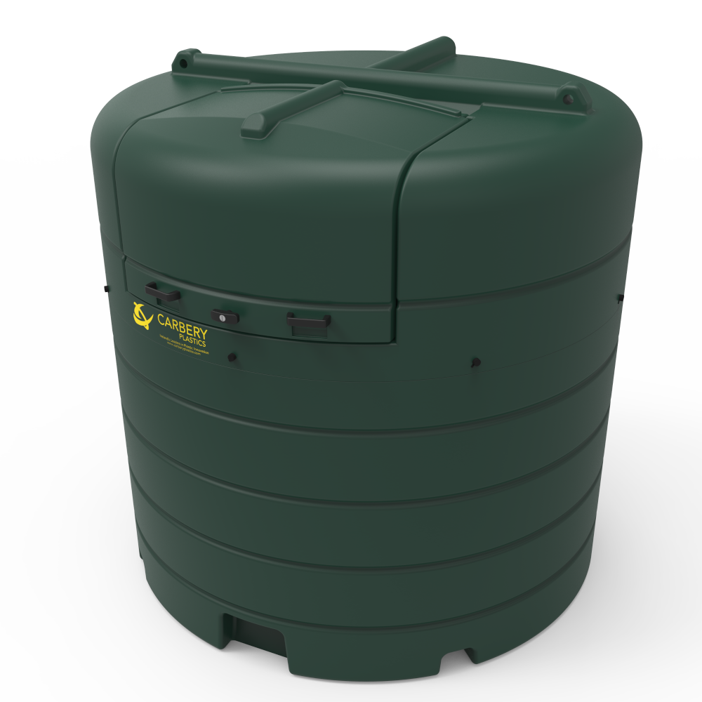 Carbery 2500 litre palstic bunded diesel dispenser side view FPGR2500VS