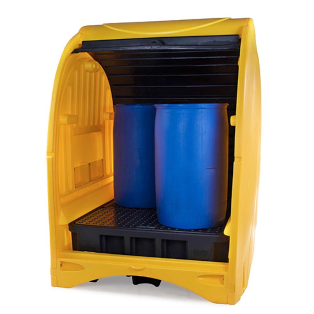 4 Drum Spill Pallet With Hardcover - Jonesco SJC4-YE-BK-B-F