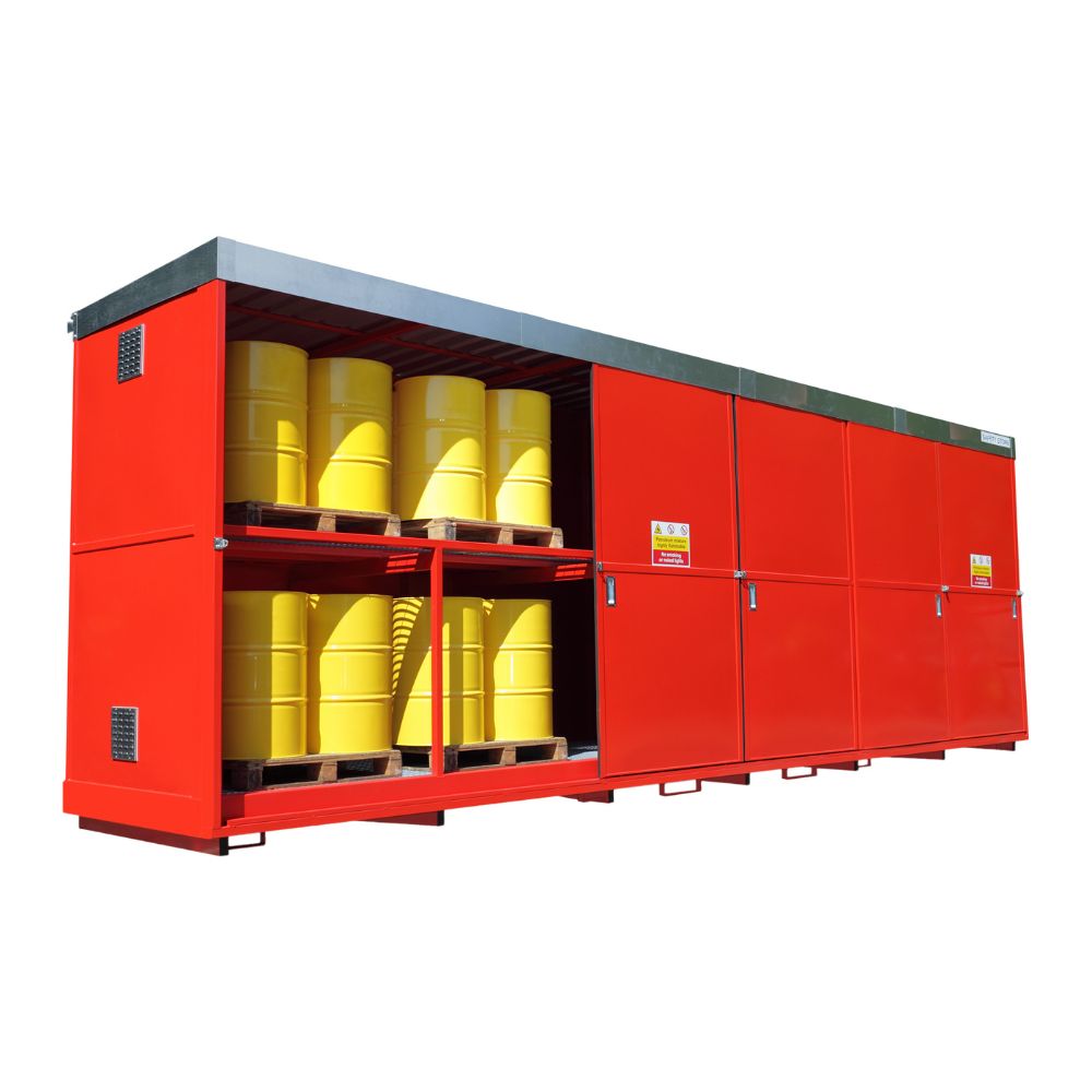 48 Drum & 12 IBC Dual Purpose Bunded Secure Storage Unit