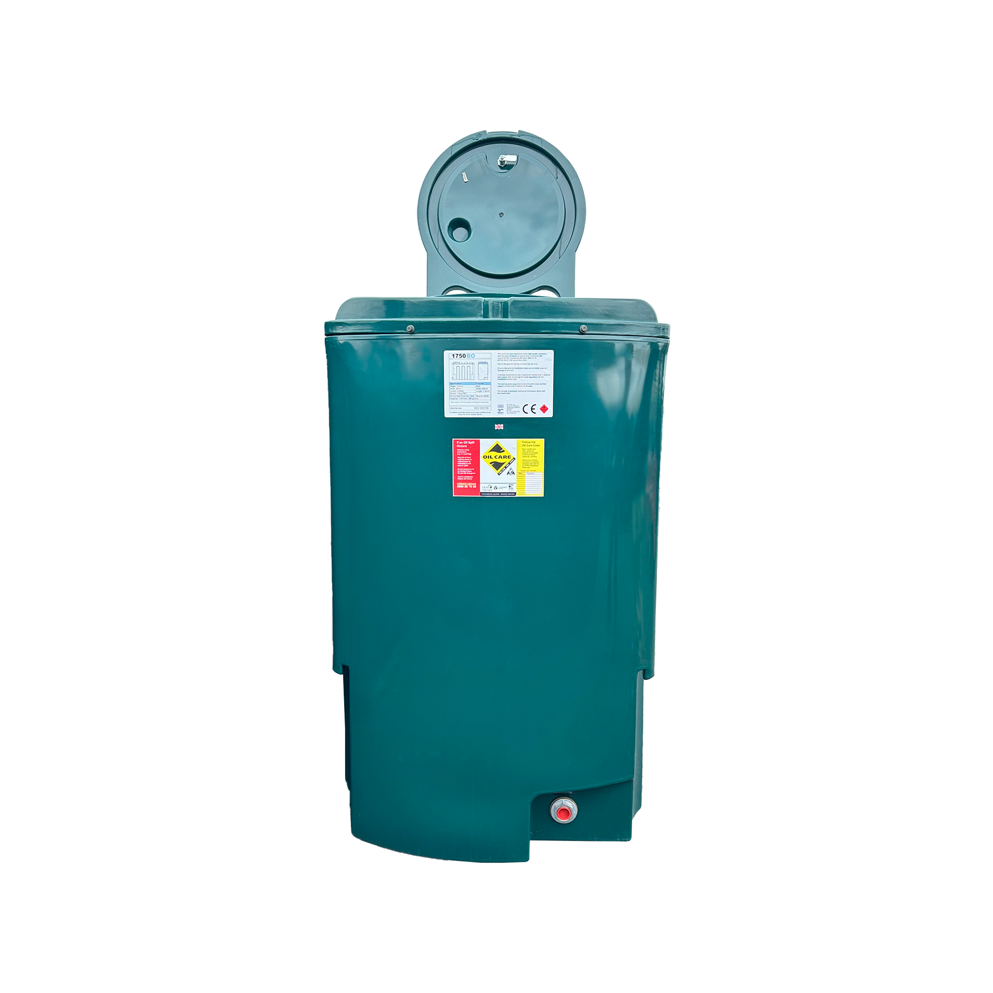 1750 Litres Bunded Oil Tank - Plastic Slimline