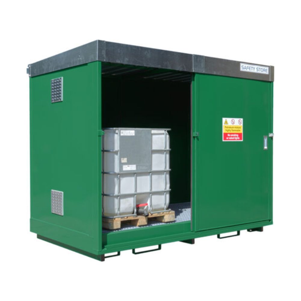 8 Drum & 2 IBC Dual Purpose Steel Bunded Secure Storage Unit