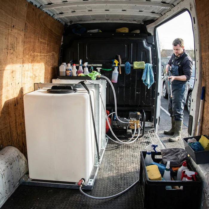 350 Litre Baffled Water Tank With Vehicle Fitting Kit And Frame