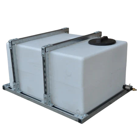 350 Litre Baffled Water Tank With Vehicle Fitting Kit And Frame - Low Profile