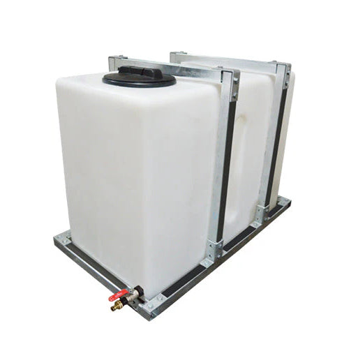 350 Litre Baffled Water Tank With Vehicle Fitting Kit And Frame