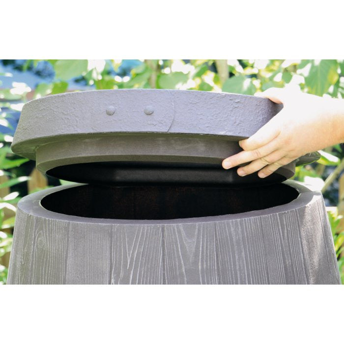 500 Litre Burgandy Barrel Water Butt - 3P Technik 9000710K Rainwater Butt