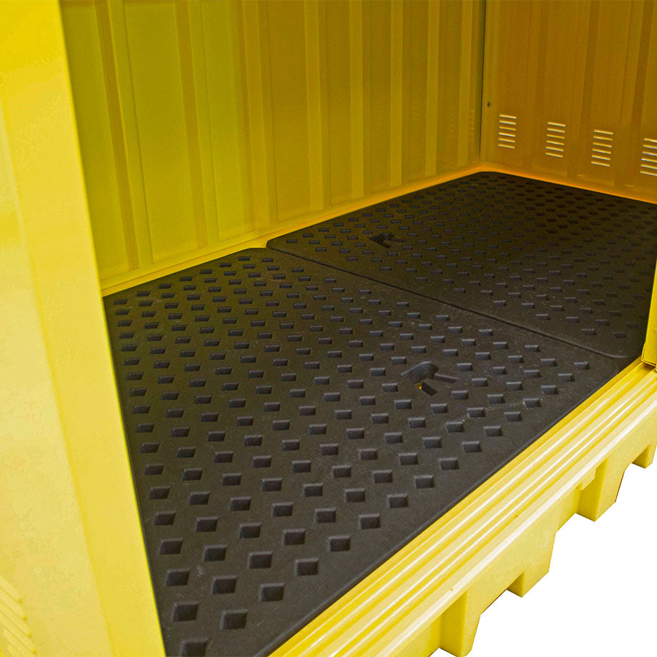 Steel Covered Lockable 8 Drum Spill Pallet Bund - Romold BB2HCS
