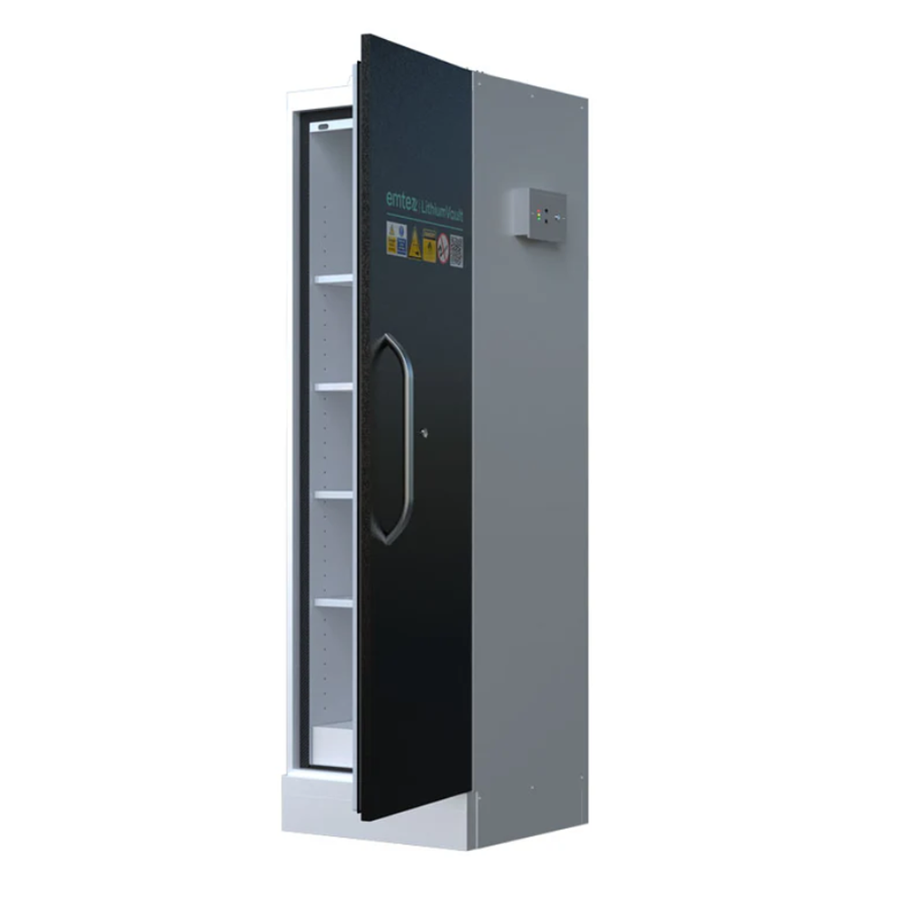 LithiumVault One-Door Charging Cabinet | Fireproof Lithium-Ion Battery Storage & Charging Solution