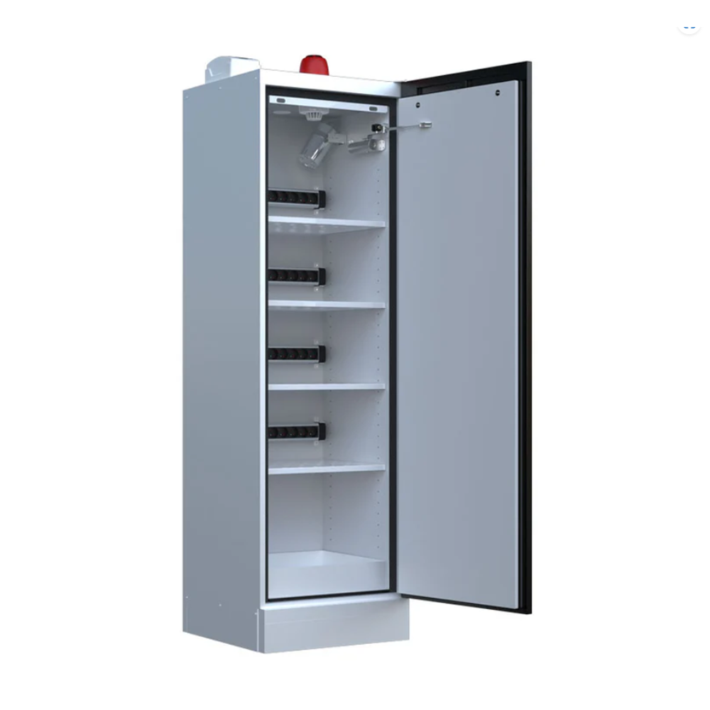 LithiumVault One-Door Charging Cabinet | Fireproof Lithium-Ion Battery Storage & Charging Solution