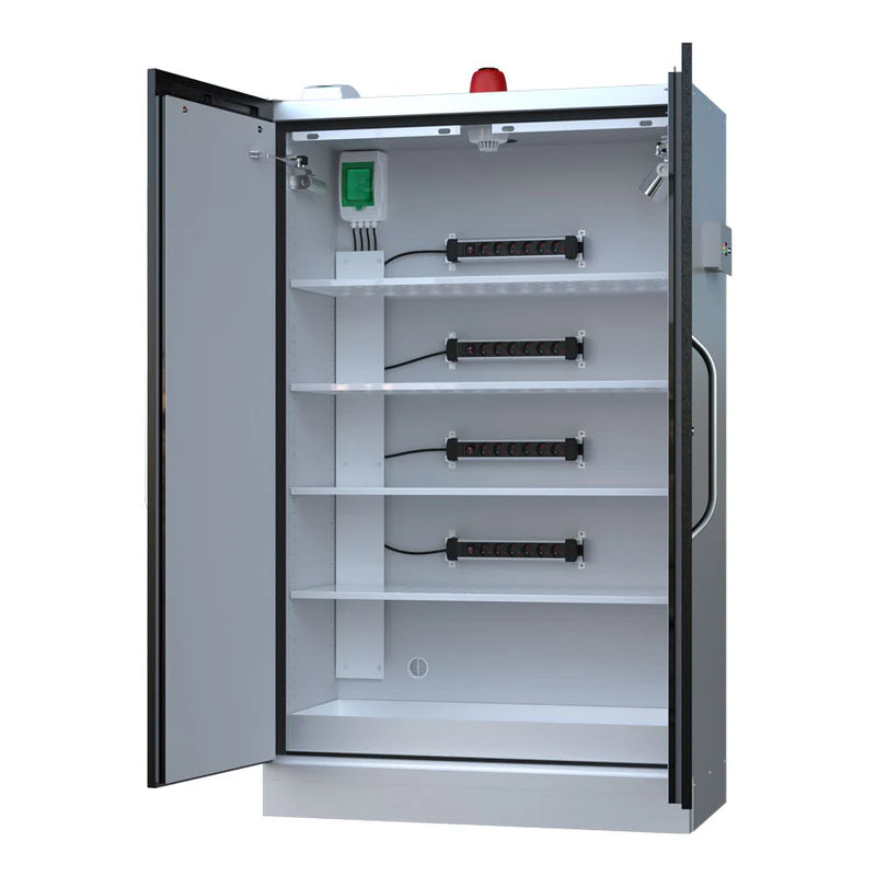 LithiumVault Two-Door Charging Cabinet | Fireproof Lithium-Ion Battery Storage & Charging Solution