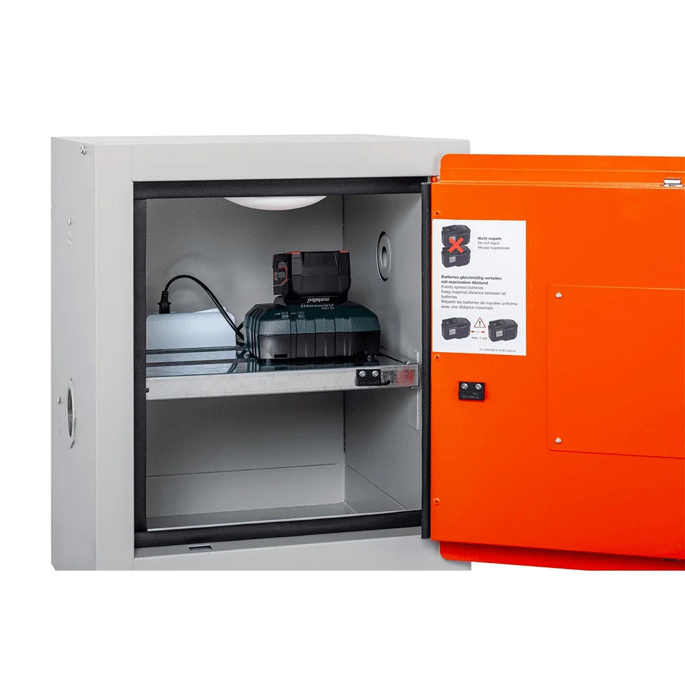 Lithium-Ion Battery Storage and Charging Cabinet - 350W x 350D x 460H -  Cemo 11877