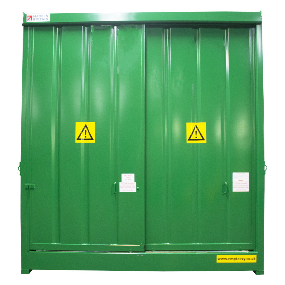 Steel Bunded Drum Storage Unit - Dual Purpose 16 Drums - 4 IBC Store