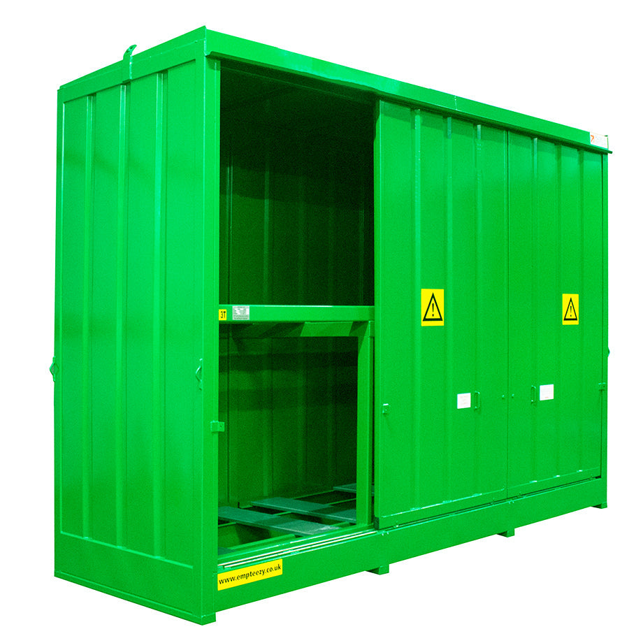 Steel Bunded Drum Storage Unit - Dual Purpose 24 Drum - 6 IBC Store