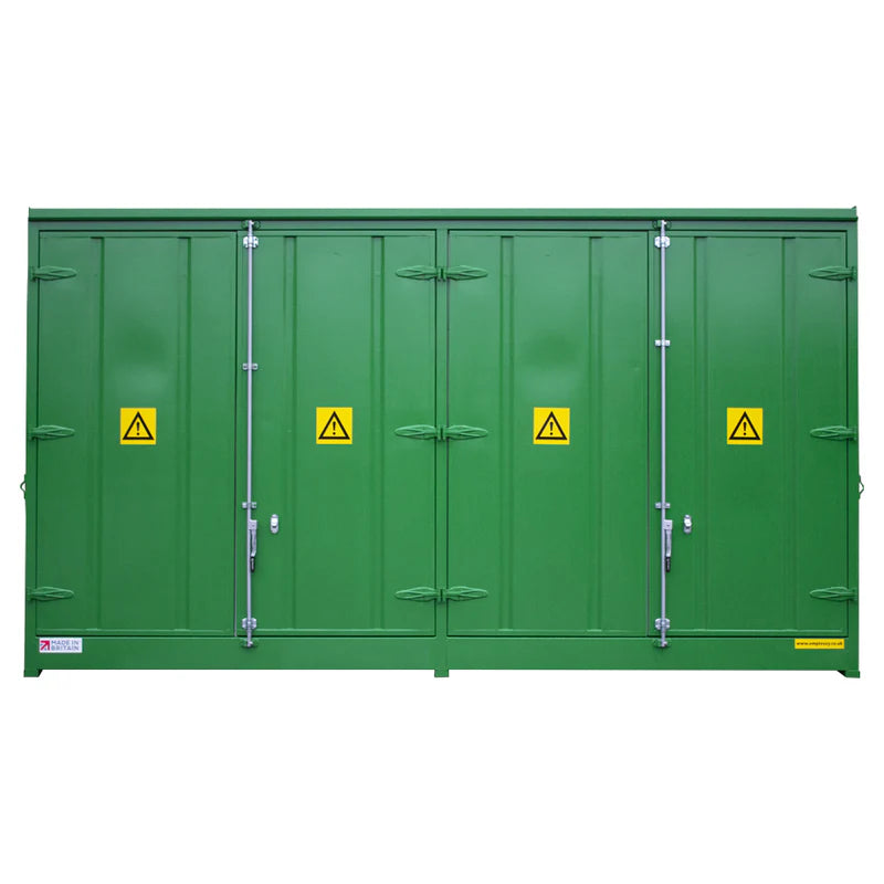 Fire Rated Steel Bunded Drum Storage Unit - Dual Purpose 8 IBC or 32 Drum Store