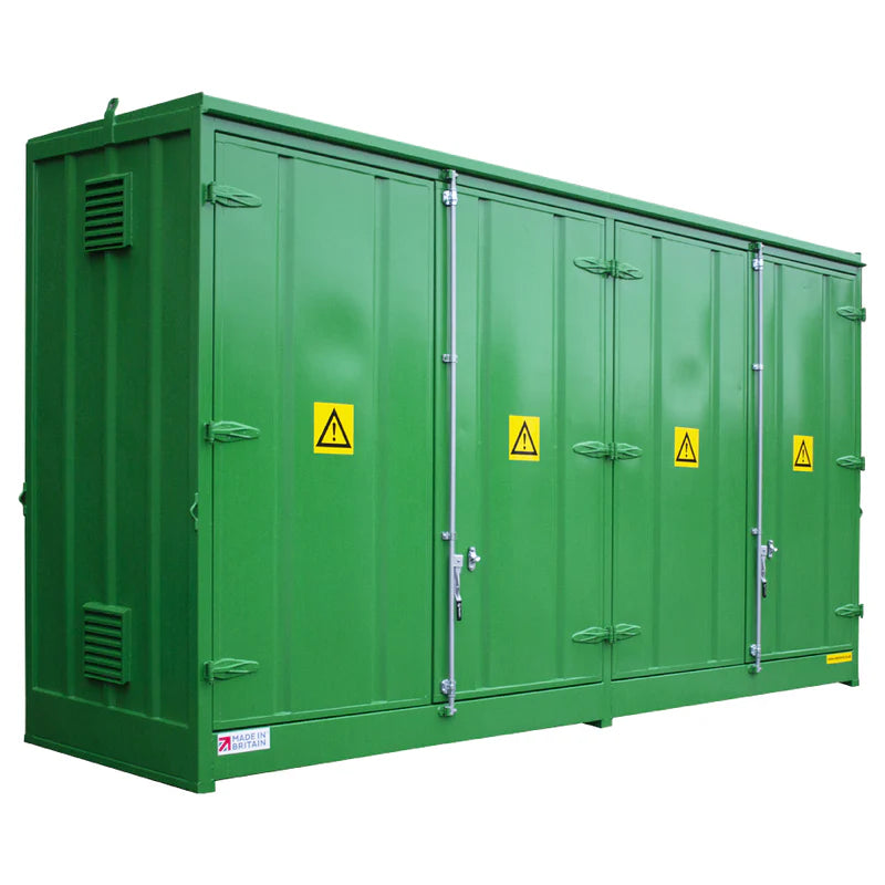 Fire Rated Steel Bunded Drum Storage Unit - Dual Purpose 8 IBC or 32 Drum Store