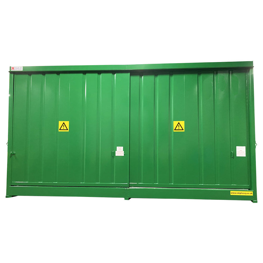 Steel Bunded Drum Storage Unit - Dual Purpose 32 Drum - 8 IBC Store