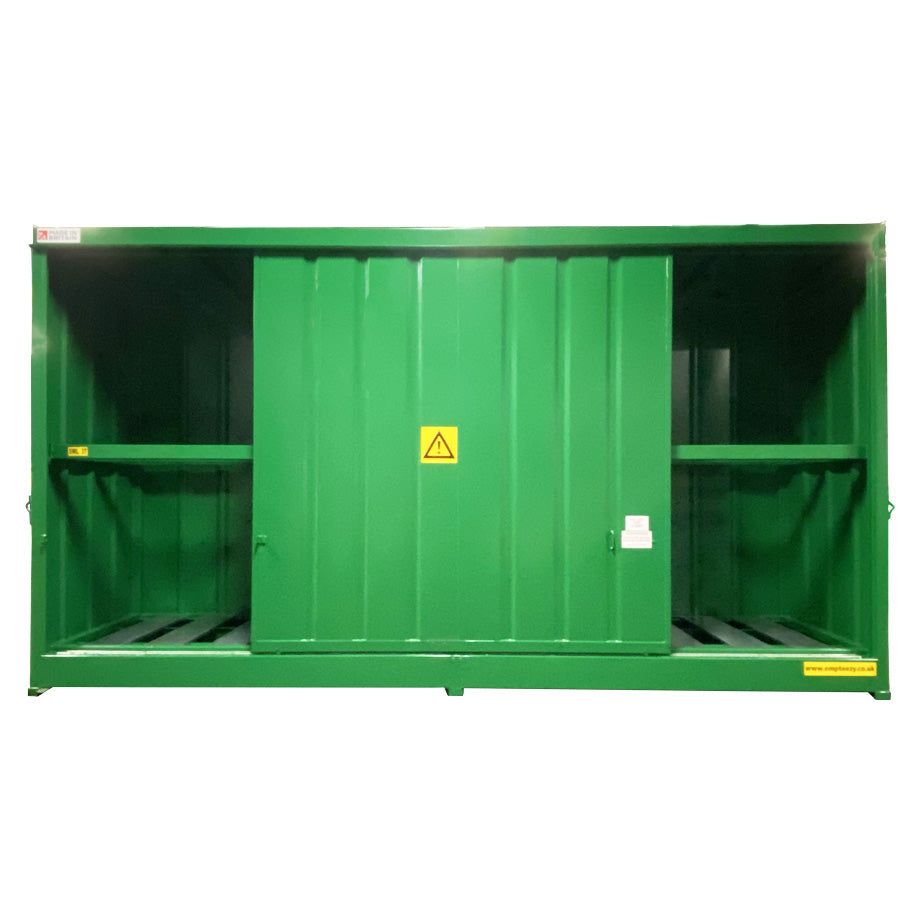 Bunded Storage Rack Steel Bunded Drum Storage Unit - Dual Purpose 32 Drum - 8 IBC Store