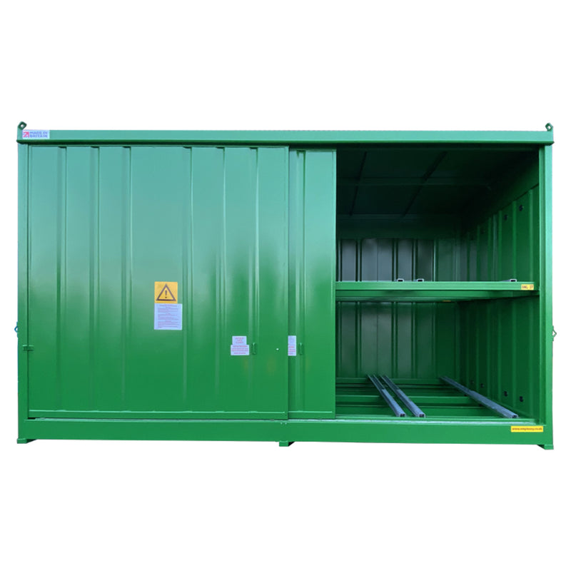 Steel Bunded IBC Storage Unit - Dual Purpose 16 IBC - 64 Drum Store