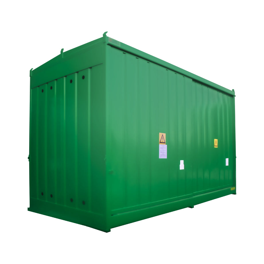 Steel Bunded Drum Storage Unit - Dual Purpose 64 Drum Store - 16 IBC