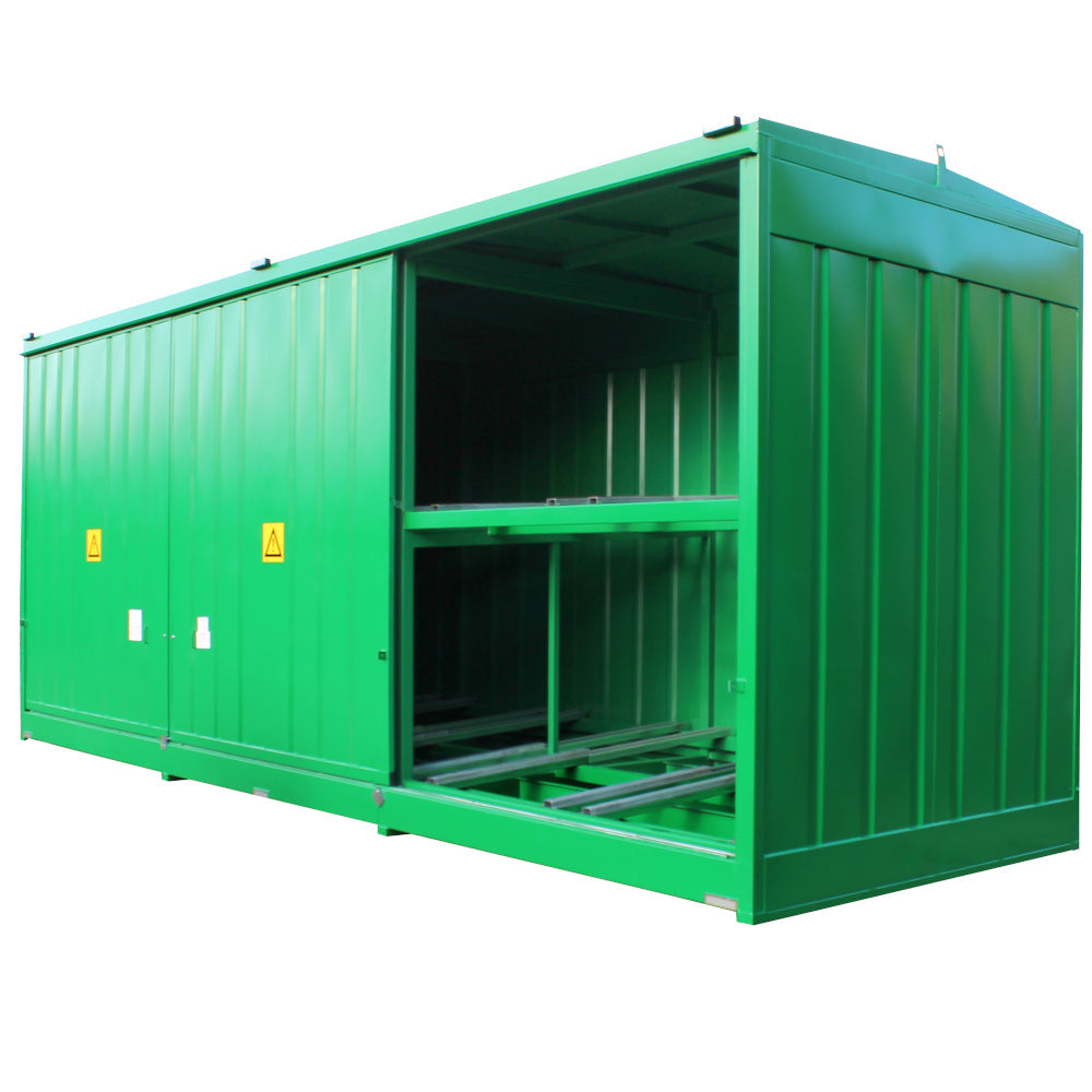 Steel Bunded Drum Storage Unit - Dual Purpose 96 Drum - 24 IBC Store