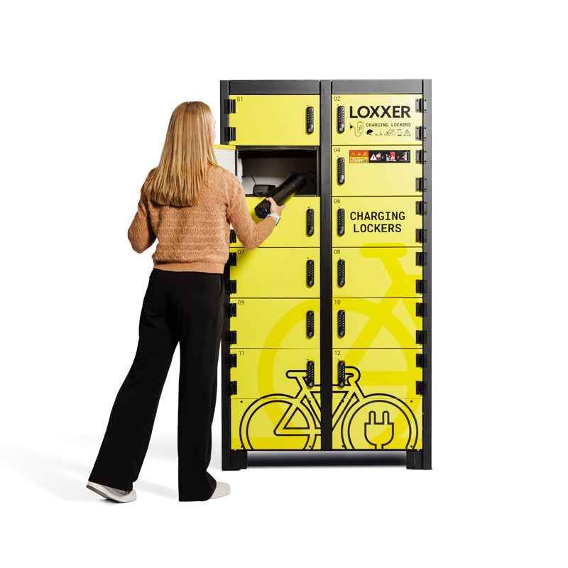 Lithium Battery Charging Cabinet with 12 Locking Doors - Lithium Fire Locker