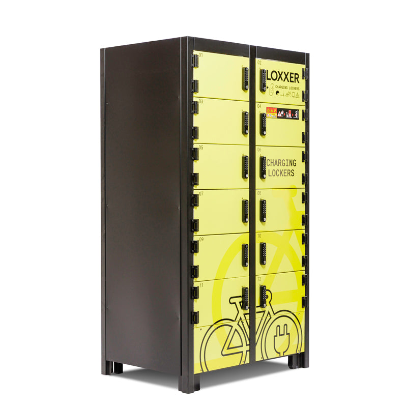 Lithium Battery Charging Cabinet with 12 Locking Doors - Lithium Fire Locker
