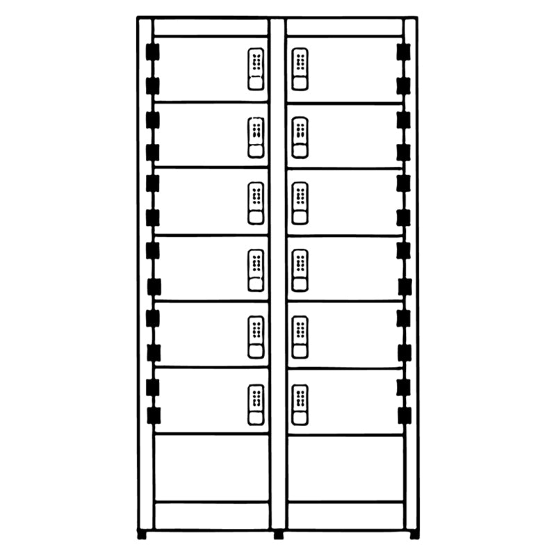 Lithium Battery Charging Cabinet with 12 Locking Doors - Lithium Fire Locker