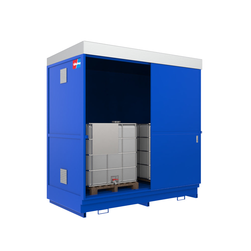 8 Drum & 2 IBC Dual Purpose Steel Bunded Secure Storage Unit