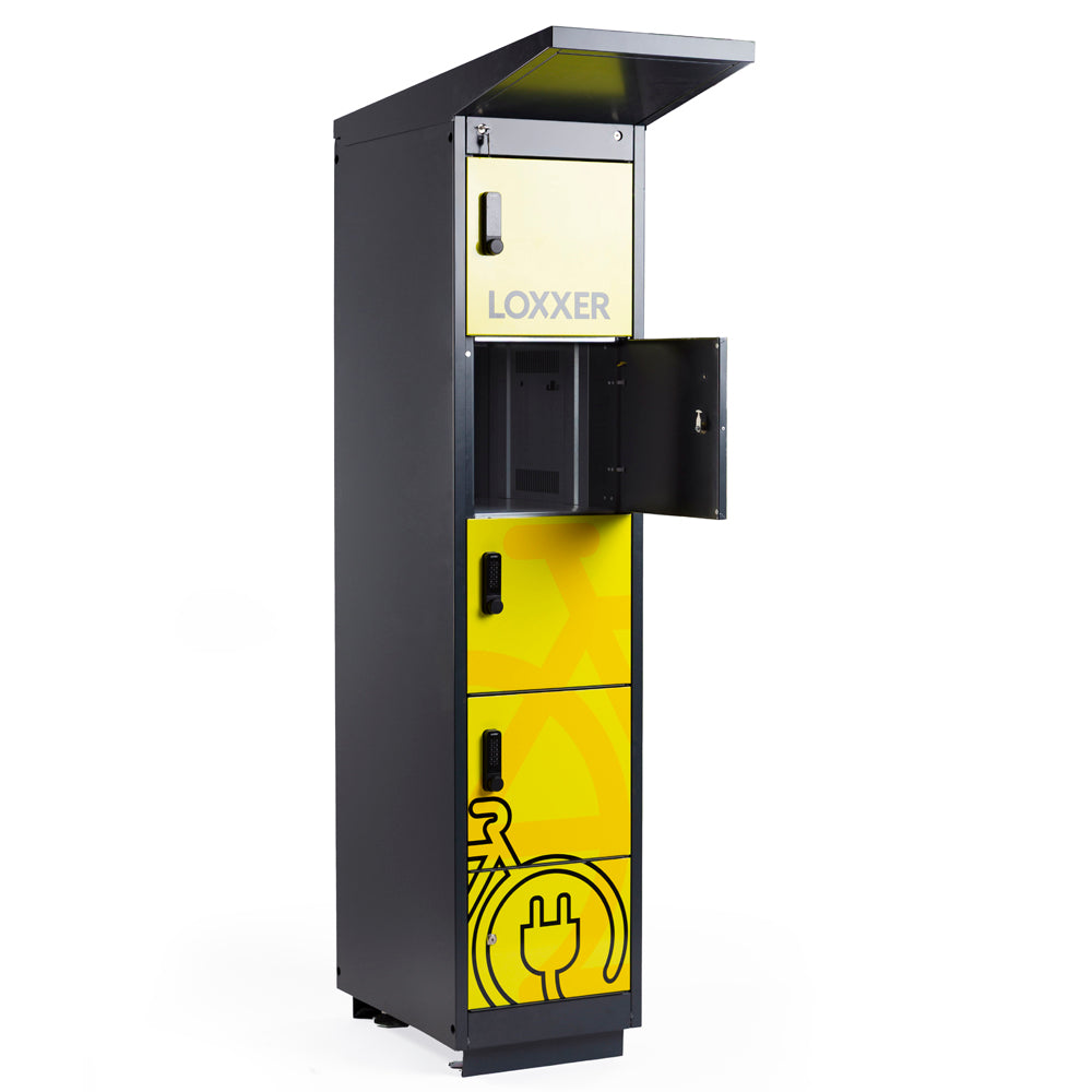 Lithium Battery Charging Outdoor Cabinet with 4 Locking Doors - Lithium Fire Locker
