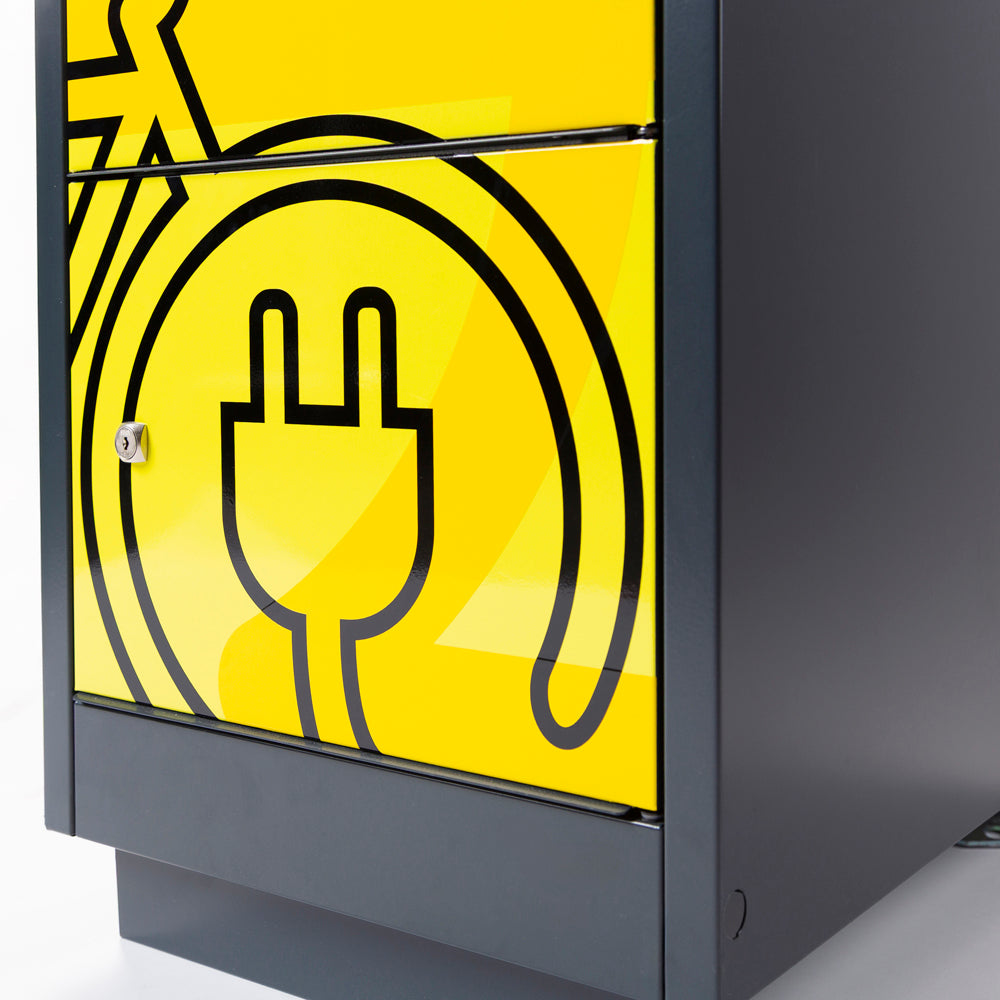 Lithium Battery Charging Outdoor Cabinet with 4 Locking Doors - Lithium Fire Locker
