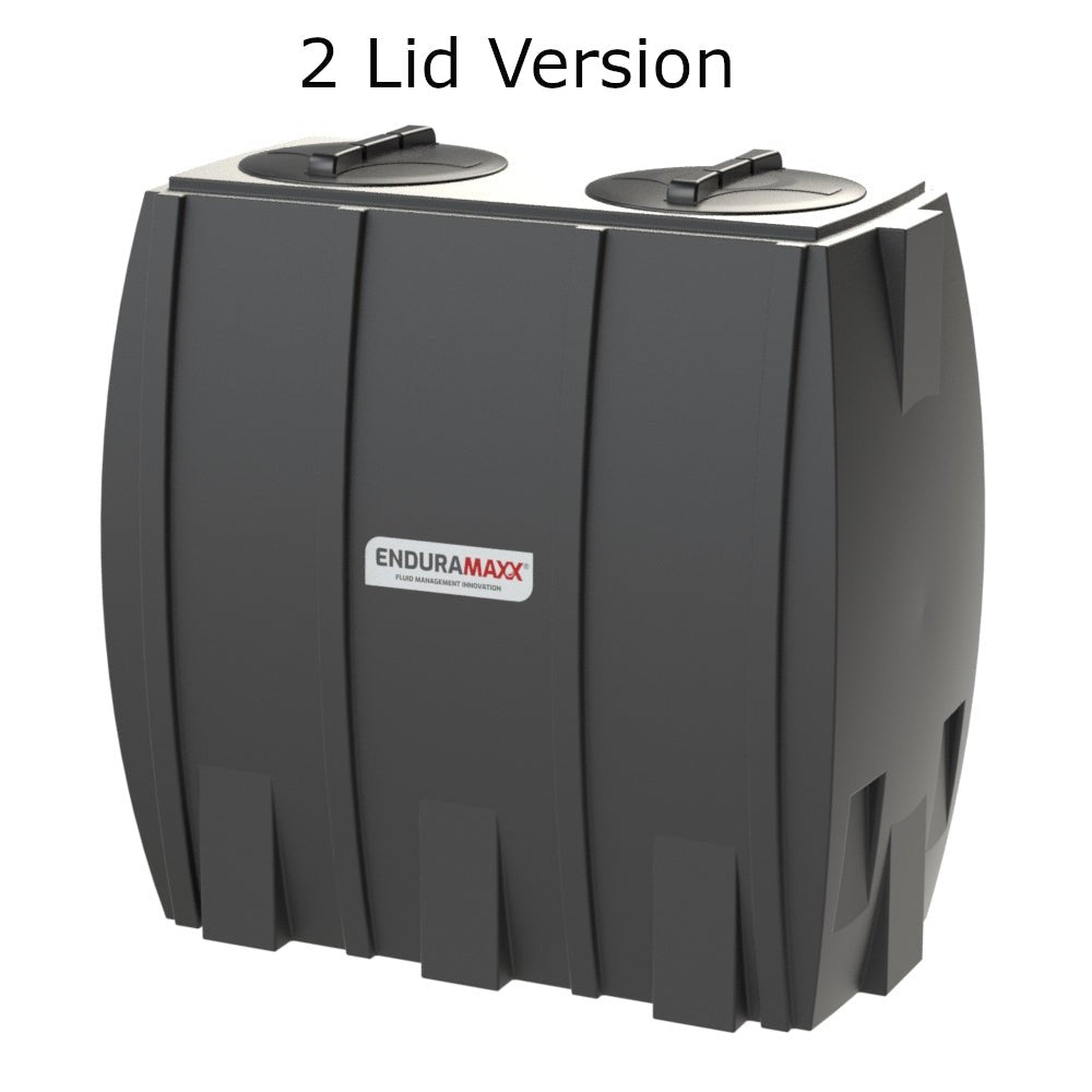 Enduramaxx 1000 Litre Plastic Slimline Water Tank In Black with 2 Lids