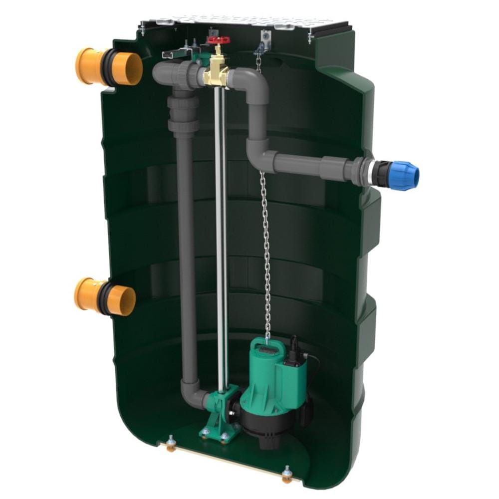 Harlequin 1100PSV1 Single Pump Sewage Pump Station - Grinder Pump