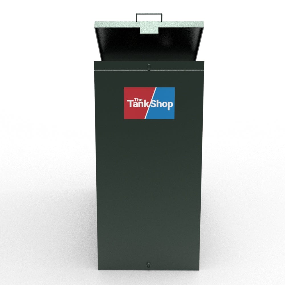 1200 Litres Steel Bunded Slimline Oil Tank with Lockable Lid End View