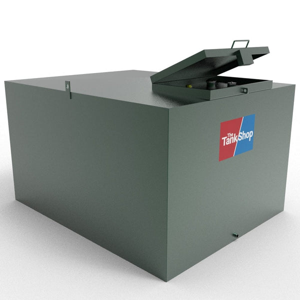 2000 Litres Steel Bunded Oil Tank with Lockable Lid - Low Profile