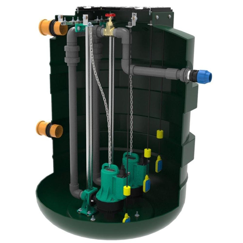 Harlequin 1550PSV2 Twin Pump Sewage Pump Station - Grinder Pumps