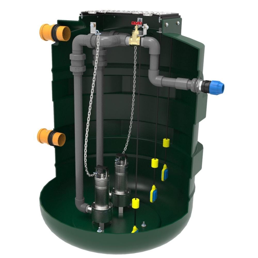 Harlequin 1550PSV2 Twin Pump Sewage Pump Station - Cut Away